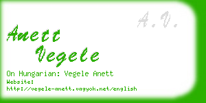 anett vegele business card